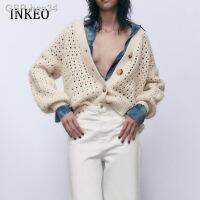 เสื้อคาร์ดิแกนขนาดใหญ่ Coreano 2022 Outono Inverno Begs Moda Lanterna มังงะ Com Decote Em V Camisola De Malha Jumper Aqueta Jinkeo 2o230