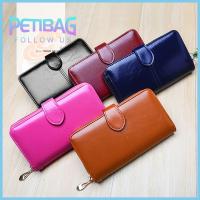 PETIBAG แฟชั่น เลดี้ หนัง PU มัลติฟังก์ชั่น กระเป๋าสตางค์ผู้หญิง กระเป๋าคลัทช์ยาว กระเป๋าเหรียญซิป กระเป๋าถือ