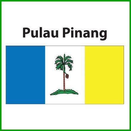 Pulau Pinang Flag 3x6ft, Bendera Pulau Pinang 3x6ft, Polymesh | Lazada