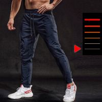 BINTUOSHI Breathable Elastic Sport Pants Mens Running Pant Zipper Pockets Training Trousers Joggings Fitness Trousers For Men