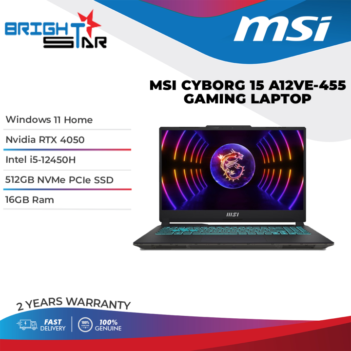 MSI Cyborg 15.6 Gaming Laptop  Intel Core i5-12450H - 16GB RAM