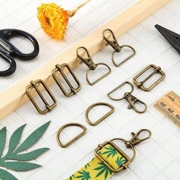 56pcs-keychain-hooks-with-d-rings-set-purse-hardware-for-bag-making-lanyard-snap-hooks-swivel-clasps-with-slide-buckle