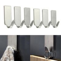 6Pcs Hooks Self Adhesive Home Kitchen Wall Door Stainless Steel Holder Hook Hanger Hooks For Hanging Dropshipping M925