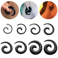 ความมั่งคั่ง1คู่แฟชั่นแบบ Goth Flesh Tunnel Stretching Plug วงก้นหอยแบบเรียวลงที่ขยายอัญมณีประดับร่างกายตุ้มหูอะคริลิค