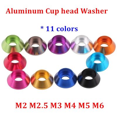 10/5 buah pencuci kepala cangkir aluminium M2 M2.5 M3 M4 M5 M6 M8 mesin cuci aluminium warna-warni untuk bagian RC tutup soket hex