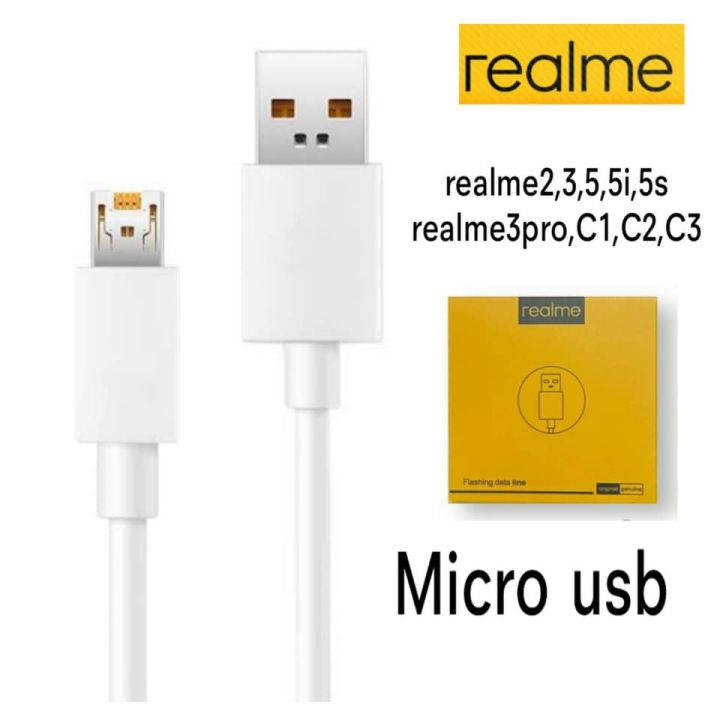 สายชาร์จ ของแท้ Realme หัวแบบ Micro usb Fast charge VOOC USB (Micro Usb)  รองรับการชาร์จด่วน สายชาร์จเร็ว