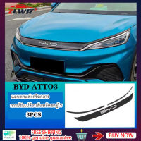 ZLWR BYD ATTO3 ฝาครอบตกแต่งกระจังหน้า  BYD ATTO3 อุปกรณ์ตกแต่งภายนอก กระจังหน้ากลาง แถบตกแต่ง 3 ชิ้น ฝาครอบด้านหน้า  BYD ATTO3 ฝาครอบตกแต่งกระจังหน้า