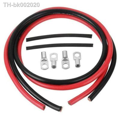 ✵۞ஐ 2Pcs 12V Battery Ground Wire Power Cord 5AWG Battery Connection Cable Terminal Kit Copper Wire Terminals Car Battery Jump Leads