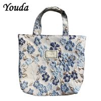 Youda Jacquard Canvas Shopping Bag Ladies Fashion Eco Friendly Reusable Foldable Small Tote Bag Cotton Fabric 2022 New