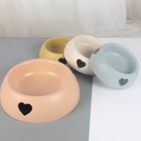 Pet Supplies Eat and Drink Dual-Use Dog Bowl Rice Bowl Plastic Love Single Bowl Solid Color Pet Food Basin Multi-Color Optional