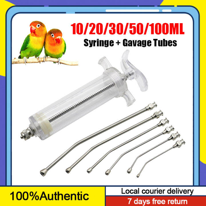 10ml/20ml/50ml Bird feeding syringe with Curved gavage tubes Fiber