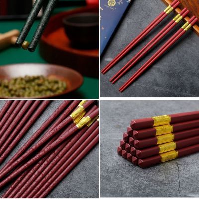 Chinese Style Chopsticks Food Stick Alloy Catering Tableware Sushi Sticks Non-slip Reusable Kitchen Utensils 1 Pair