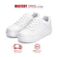 HOT”MISTERY รองเท้าผ้าใบหนัง พื้นหนา รุ่น AIR สีขาว ( MIS-704 )