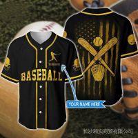 First Baseman Fly Out Us Flag Baseball Bat Style Unisex Baseball Jersey No Custom Men Baseball Jersey Full Button Shirt