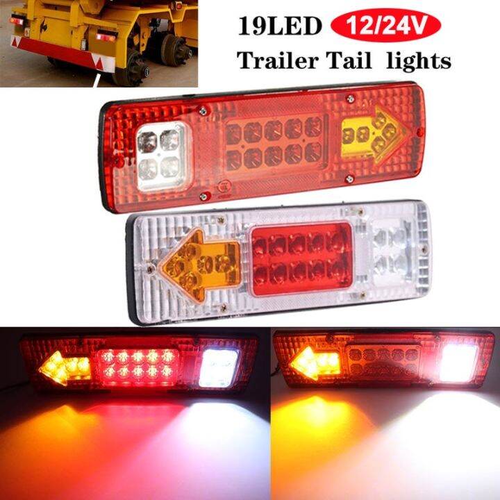 【COD】2pc 1224V 19LED Car Truck Lorry Brake Light Trailer Tail Lights ...