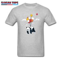 Flying Panda Tees Funny Men Tshirts Hop Youth Orange T Shirt Balloon Cartoon Print Clothes Custom Students