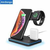 ZZOOI 15W Fast Qi Wireless Charger Stand For iPhone 13 12 11 XS XR X 8 3 in 1 Charging Dock Station for Apple Watch 7 6 SE Airpods Pro