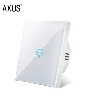 ใหม่ AXUS EU AC100-240V แก้วคริสตัลสีขาวเทมเปอร์สวิตช์สัมผัสแผงไฟผนังสวิตช์ปุ่มเซ็นเซอร์1/2/3โคมไฟ Interruttore จุดจ่ายไฟ Swi