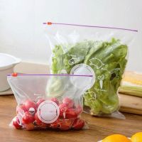 10pcs/Set Reusable Fresh Zipper Bag Freezing Heating Food Wrap Storage Bag Ziplock Mylar Plastic Bags Kitchen Accessories Food Storage Dispensers