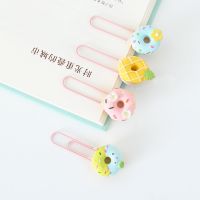 5 pcs/set Kawaii Tasty Donut Resin Paper Clips Binder Clip Bookmark School Office Deco Accessories Cute Stationery Gift