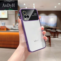 AnDyH Phone Case For VIVO Y21 Y21S Y21T Y33T Y33S T1X Electroplated Transparent Soft TPU Glass Camera Protector Back Cover