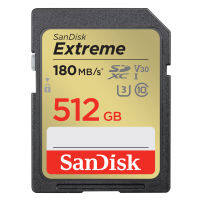 SanDisk Extreme SD Card 512GB Speed 180MB/s เขียน 130MB/s (SDSDXVV-512G-GNCIN) เมมโมรี่ การ์ด แซนดิส ประกัน Lifetime Synnex