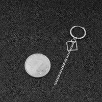 หูฟังสเตนเลสสตีล Kpop Drops Dangling Chain ต่างหู 1pc