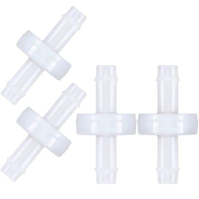 4Pcs Check Valve PVDF Wear-Resistant One-Way Check Valve for Fuel Gas Liquid Air 1/4 Inch 6 mm