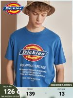 ♧✁Lus เสื้อยืดพิมพ์ลายโลโก้ Dickies เสื้อยืดสั้นผ้าฝ้ายสำหรับผู้ชายในฤดูใบไม้ผลิและฤดูร้อน