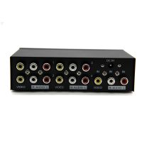 4 พอร์ต 1x4 av video audio splitter rca กับเคสโลหะสําหรับ dvd