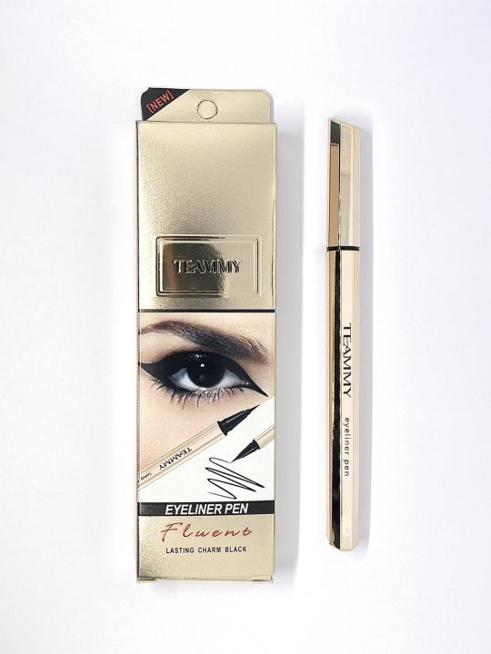 อายไลน์เนอร์กันน้ำ-แพ็ตเกจใหม่-teammy-eyeliner-pen-lasting-charm-black