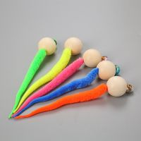 Cat Toy Wooden Ball Star Colorful Caterpillar Beads Snake Tail Wiggly Ping Pet Toy Cute Soft Pet Interactive Doll Funny Bell Toy Toys