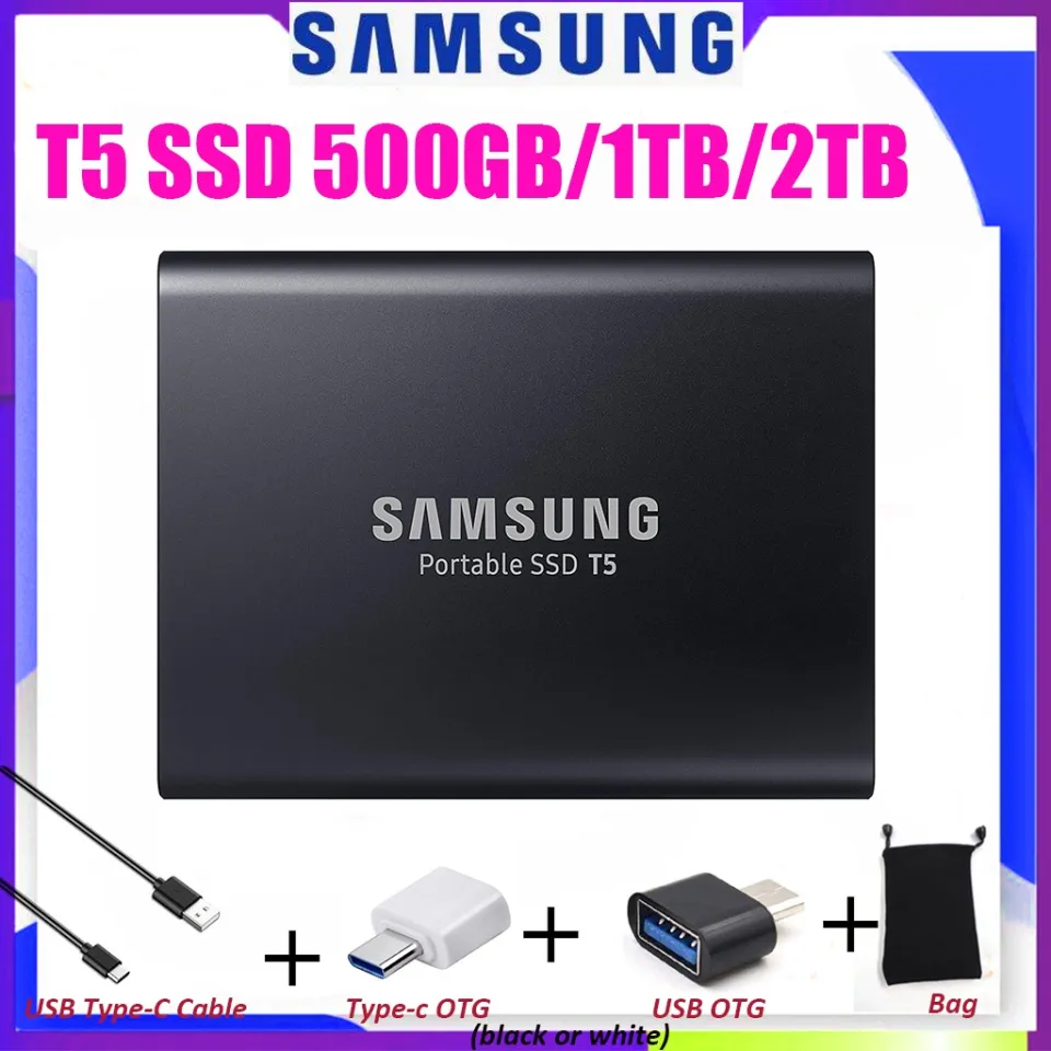 2024 Samsung T5 Portable External SSD 500GB 1TB 2TB USB3.1 External Solid  State Drives Gen2 Hard Drive Lazada
