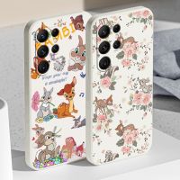 Disney Bambi Cute Cartoon Liquid Rope Funda Phone Case For Samsung Galaxy S22 S21 S20 FE S10 Note 20 10 Plus Lite Ultra 5G