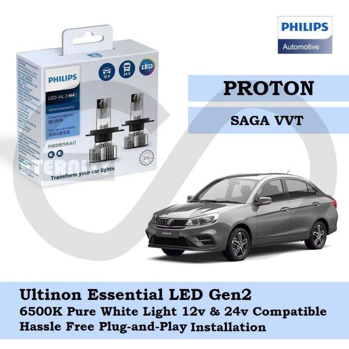 Philips New Ultinon Essential LED Bulb Gen2 6500K H4 Set for Proton ...
