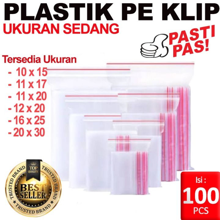 Plastik Klip Plastik Ziplock Isi 100 Lembar Per Pack Plastik Pe Klip Ukuran Sedang Lazada 8376