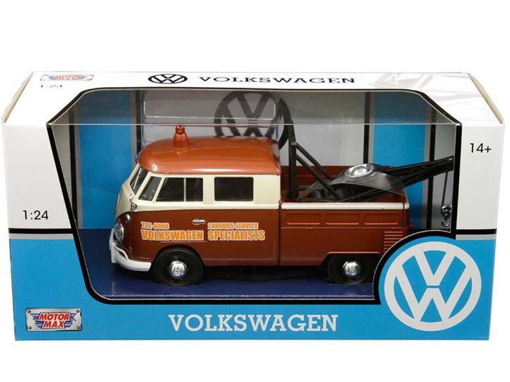 โมเดลรถคลาสสิค-motor-max-no-79585-volkswagen-type-2-t1-recovery-truck-สีน้ำตาล-เบจ-scale-1-24-โมเดลรถเหล็ก-จำลองเหมือนจริง-ผลิตจากโลหะผสม