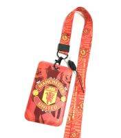 MAN U ที่ใส่บัตร ซองใส่บัตร ที่ใส่บัตร พร้อมสายคล้องคอ(2cm) ลาย แมน ยูไนเต็ด แดง สายแดง สำหรับบัตร 5.5x8.5cm (body 7x11cm) สวยงาม น่าใช้งาน by Noeynest shop