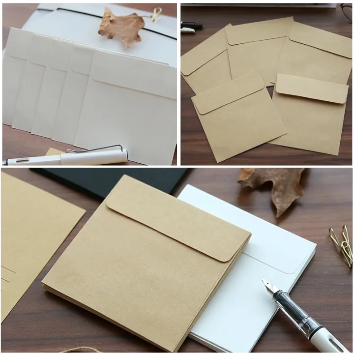 ENWEI 10*10cm Vintage Kraft Paper Mini Envelope Storage Envelope INS