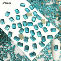 100pcs Mix Shape Lake Blue Crystal Nail Diamond Pixie Strass Rhinestones For 3D Nails Art Decorations Supplies Jewelry Rhineston