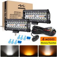 NAO LED Bar Work Light 12V 24V 2 Color 6 Lighting Strobe Modes 4x4 Accessories Off road For Car SUV Trucks Auto Runinng Fog Lamp