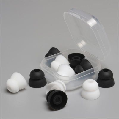 6pcs/3pairs 4.5mm Two Layer Silicone In-Ear Earphone Covers Caps Replacement Earbud Bud Earbuds eartips Earplug Ear pads cushion Wireless Earbud Cases