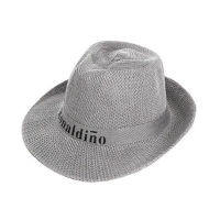 Men Summer Travel Wide Brim Sunscreen Straw Knit Sun Hat Polyester Imitation Raffia Breathable Letter Western Cowboy Cap R69