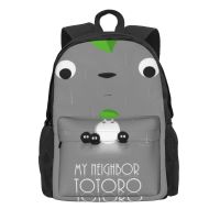 Totoro กระเป๋าพิมพ์ลายการ์ตูนความจุมากใช้ได้ทั้งกระเป๋าเป้เด็กผู้ชายและหญิงใช้ได้ทุกวันนักเรียนกระเป๋าสะพายไหล่ไปโรงเรียน