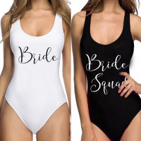 S-3XL Size Bride&amp;Squad Swimsuit Women Swimwear Bachelor Party Team Beachwear Piece Swimming Suit Badpak