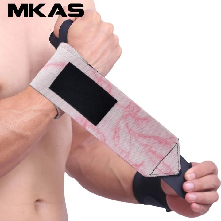 mkas-สายรัดการสนับสนุนข้อมือในการฝึกอบรมอุปกรณ์ออกกำลังกาบช่วยสำหรับการยกน้ำหนักช่วยรองรับสายรัดข้อมือ1คู่สายรัดห่อ-crossfit-powerlifting-แผ่นรองรับการเคลื่อนไหว