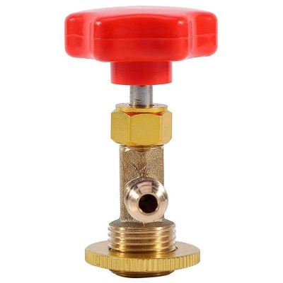 R134a Can Canister Opener Tap Tapper M14/1/4 inch SAE Car Auto Air Conditioning Refrigerant Can Tap Valve Red + gold Bottle Opener