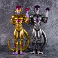 Dragon Ball Gold Frieza Silver Frieza ทำด้วยมือตุ๊กตาวายร้ายตัวใหญ่ชนิดบรรจุกล่องของตกแต่งโมเดลการต่อสู้แบบยืน