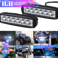 ?【Lowest price】Refreshing ไฟหน้ารถออฟโร้ดอัตโนมัติ18W 6 LED 12V, ไฟสปอร์ตไลท์ DRL ความสว่างสูงกันน้ำ