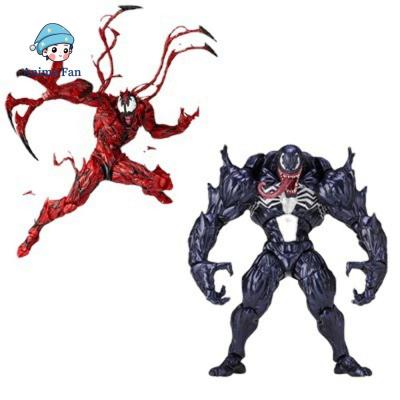 ANIME FAN ของเล่นโมเดล ภาพยนตร์ SpiderMan PVC Joints Movable Revoltech Series Marvel NO.008 Carnage Venom